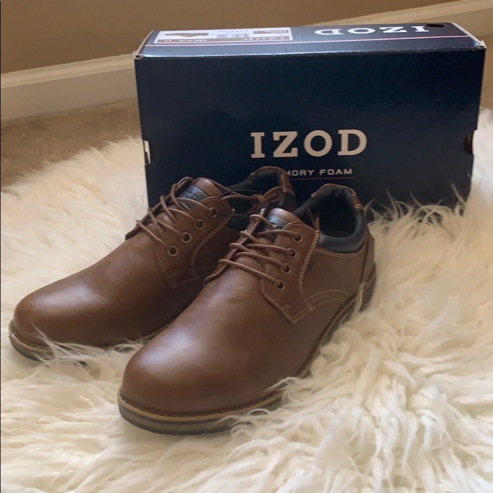 Izod Memory Foam Casual Leather Lace Up